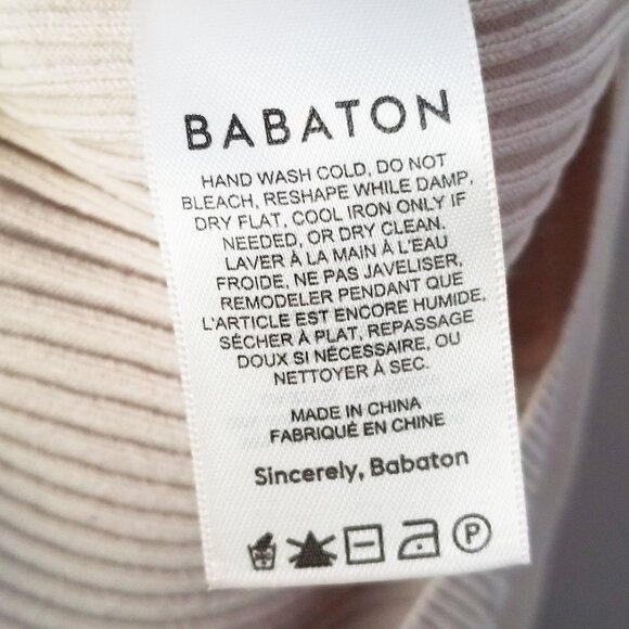 Aritzia Babaton Sculpt Knit Tie Back Sweater Long Sleeves Rib Mock Neck S $98 - Picture 13 of 16